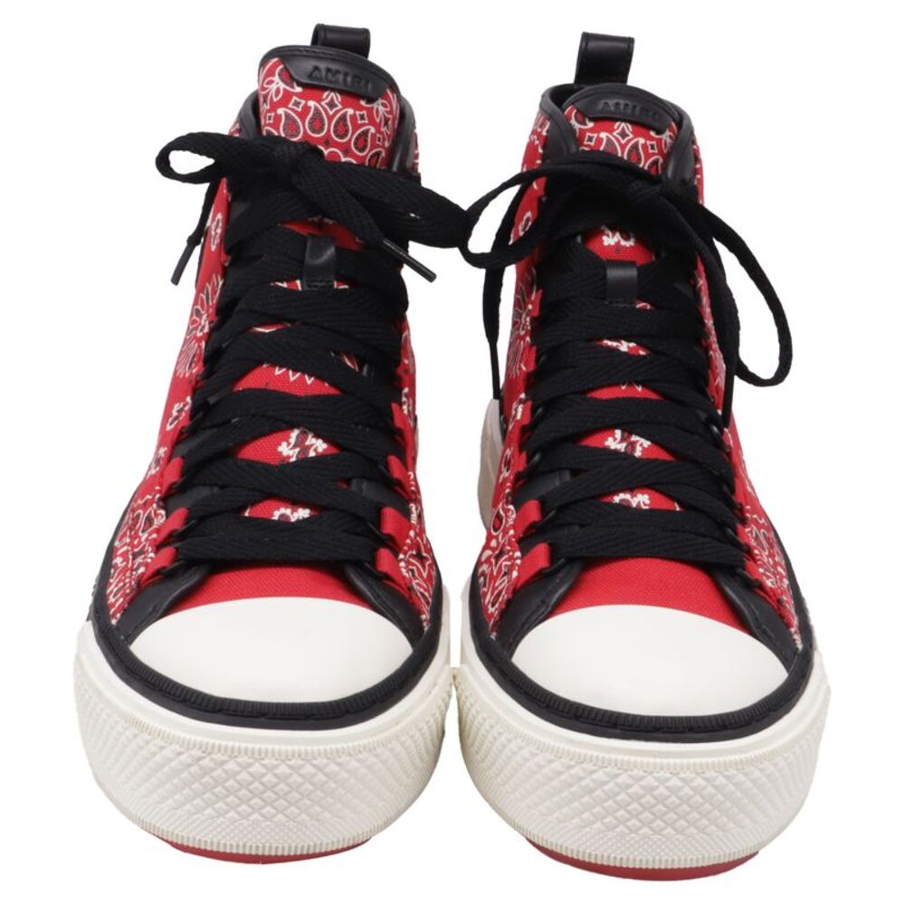Amiri Bandana MA Court Hi-Top Sneakers in Red Canvas